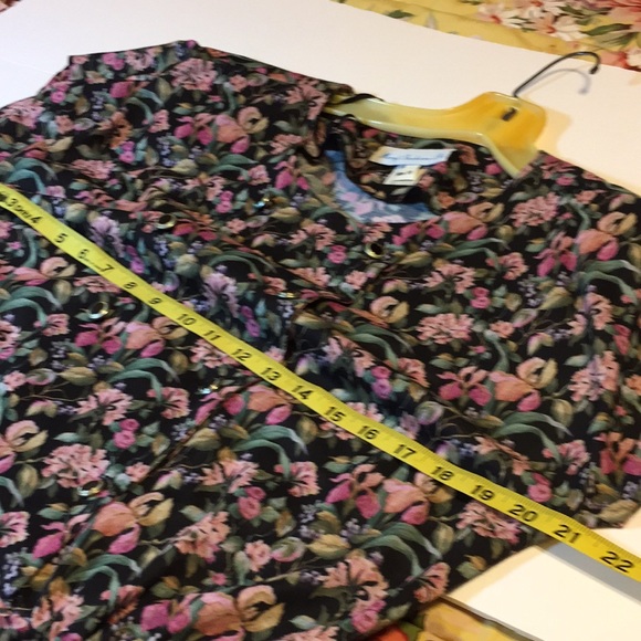 Vintage Meryl Fashions LTD Floral Belted MIDI Dress made in USA Size 10 - Picture 12 of 15